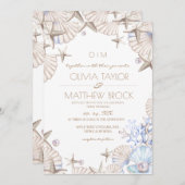 Elegante strandhuwelijk in Oceaanstijl Kaart (Voorkant / Achterkant)