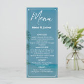 Elegante strandhuwelijksmenu menu (Staand voorkant)
