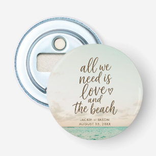 Elegante strandliefde & het huwelijksgunst van het button flesopener