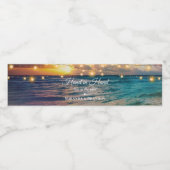 Elegante strandsnaarlampjes Zomer Dank u Water Waterfles Etiket (Enkel label)