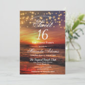 Elegante strandstrijklampen Zomer Verjaardagsfeest Kaart (Staand voorkant)