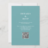 Elegante strandverlichting QR-code bruiloft Kaart (Achterkant)