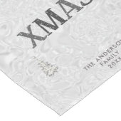 Elegante Strass Vrolijk Wit Kerstmis Lange Tafelloper (Hoek)