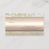 Elegante Streep Bokeh Glitter Verwijskaart Aanbevelingskaartje (Achterkant)