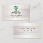 Elegante Streep Cactus Succulent Visitekaartje (Voorkant / Achterkant)