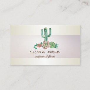Elegante Streep Cactus Succulent Visitekaartje