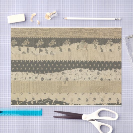  elegante streep decoupage  antiek tissuepapier (Craft)