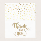 Elegante streep wit, gouden stippen bedankkaart visitekaartje (Buitenkant ongevouwen)