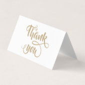 Elegante streep wit, gouden stippen bedankkaart visitekaartje (Voorkant)