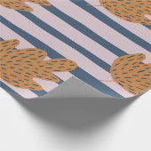 Elegante strepen en bladpatroon Modern schattig He Cadeaupapier (Hoek)