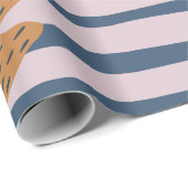 Elegante strepen en bladpatroon Modern schattig He Cadeaupapier (Rol Hoek)