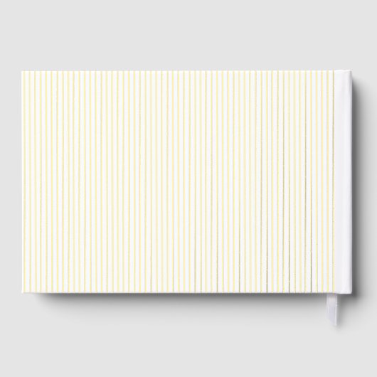 Elegante strepen en initialen witte bruiloft gastenboek (Achterkant)