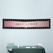 Elegante strepen Faux Roos Gold | Uw bericht Spandoek (Beurs)