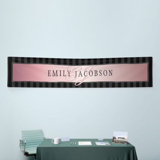 Elegante strepen Faux Roos Gold | Uw bericht Spandoek (Beurs)