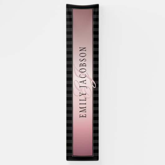 Elegante strepen Faux Roos Gold | Uw bericht Spandoek (Verticaal)