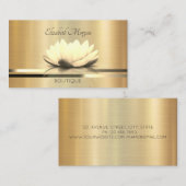 Elegante Strepen Gouden Lotus Visitekaartje (Voorkant / Achterkant)