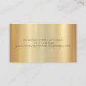 Elegante Strepen Gouden Lotus Visitekaartje (Achterkant)