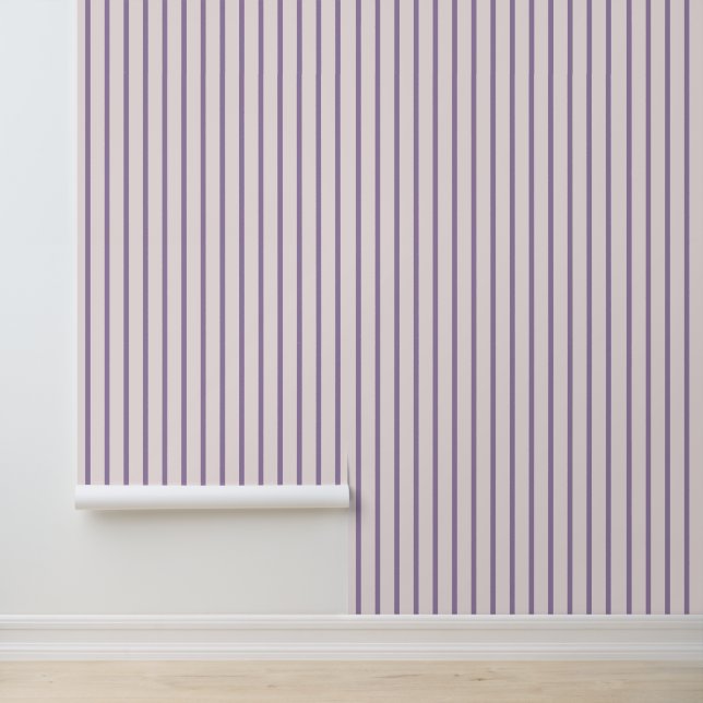 Elegante strepen in Blush & Violet Behang (Applicatie)