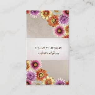 Elegante strepen, kant, bloemen visitekaartje
