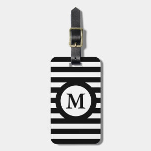 ELEGANTE STREPEN LUGGAGE/BAG TAG_07 BLACK/WHITE BAGAGELABEL