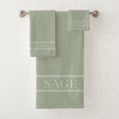 Elegante strepen op Sage Badhanddoek Set Bad Handdoek (Insitu)