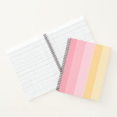 Elegante strepen pastel kleuren roze vanille geel notitieboek (Binnen)