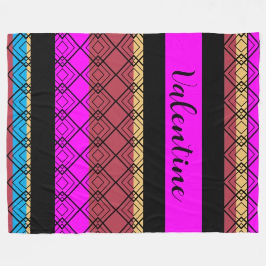 Elegante strepen Pattern Romantische Boho Valentij Fleece Deken (Voorkant (Horizontaal))