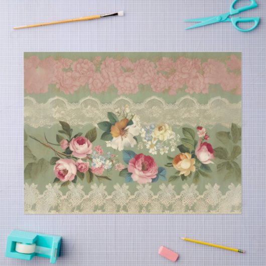 Elegante strepen van  decoupage tissuepapier (Craft)