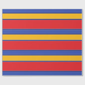 Elegante strepen van kleur, rood blauw, geel en zi cadeaupapier (Vlak)