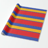 Elegante strepen van kleur, rood blauw, geel en zi cadeaupapier (Uitgerold)