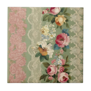 Elegante strepen van vintage tegeltje