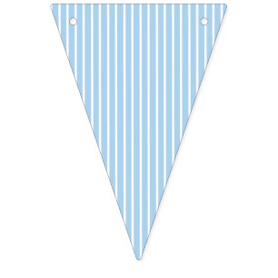 Elegante Strepen Wit - Babyblauw Vlaggetjes