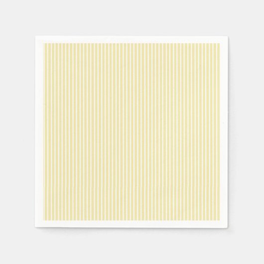 Elegante Strepen Wit - Boter Geel Servet (Voorkant)