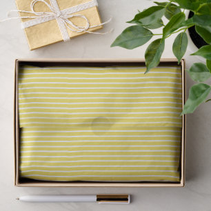 Elegante Strepen Wit - Goudgeel Tissuepapier