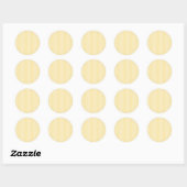 Elegante Strepen Wit - Kanariegeel Ronde Sticker (Vel)