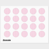 Elegante Strepen Wit - Licht Roze Ronde Sticker (Vel)