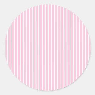 Elegante Strepen Wit - Licht Roze  Ronde Sticker