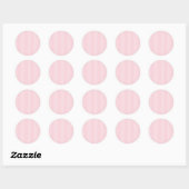 Elegante Strepen Wit - Roze Ronde Sticker (Vel)