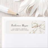 Elegante strik bruiloft terugkeer adreslabel etiket (Insitu)