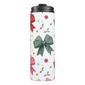 Elegante strik kerstbeker voor haar thermosbeker (Voorkant)