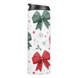 Elegante strik kerstbeker voor haar thermosbeker
