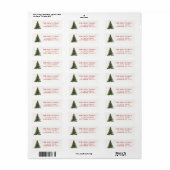 Elegante strik kerstboom adreslabel etiket (Full Sheet)