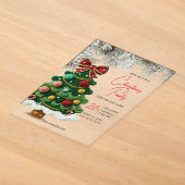 Elegante strik kerstboom feest acryl uitnodigingen (Laagn)