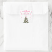 Elegante strik kerstboom feest sticker (Tas)