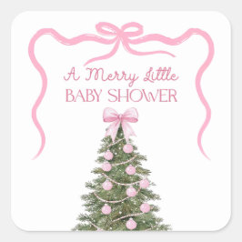 Elegante strik kerstboom feest sticker