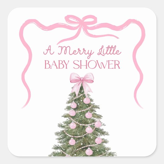 Elegante strik kerstboom feest sticker (Voorkant)