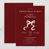 Elegante strik kerstfeest uitnodiging (Voorkant / Achterkant)