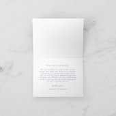 Elegante Strik Lavendel Bruiloft Bedankkaart (Binnen)