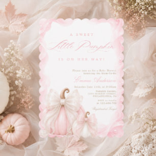 Elegante strik meisje baby herfst pompoen baby sho kaart