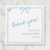 Elegante strik met de hand getekende bruids-shower bedankjes labels (Voorkant)